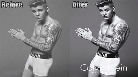 justin bieber calvin klein photoshopped.